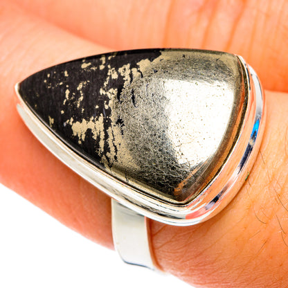 Pyrite in Magnetite (Healer's Gold) Rings handcrafted by Ana Silver Co - RING76878