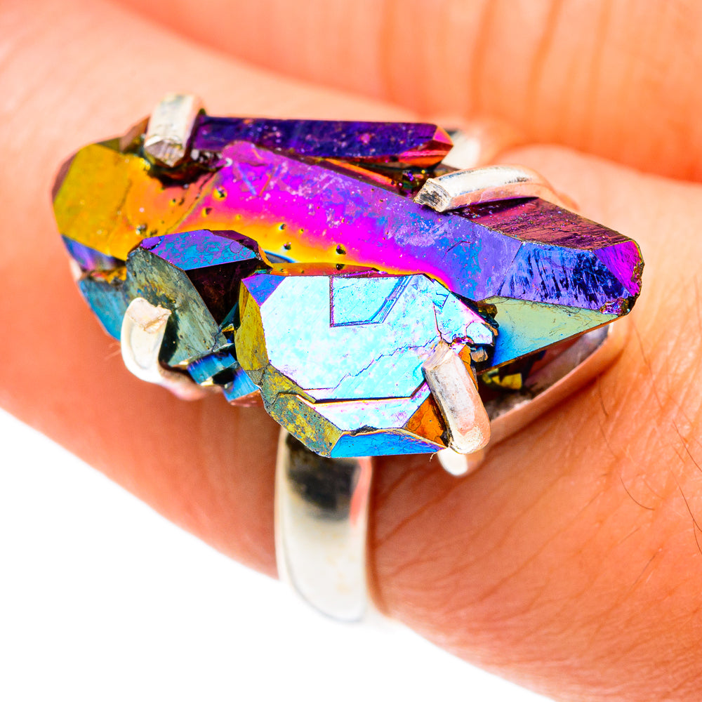 Titanium Sunshine Druzy Rings handcrafted by Ana Silver Co - RING76883