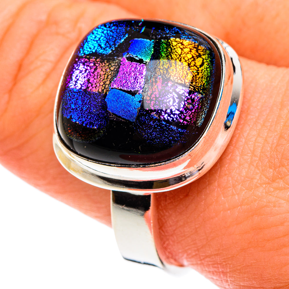 Dichroic Glass Rings handcrafted by Ana Silver Co - RING76884