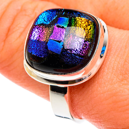 Dichroic Glass Rings handcrafted by Ana Silver Co - RING76884