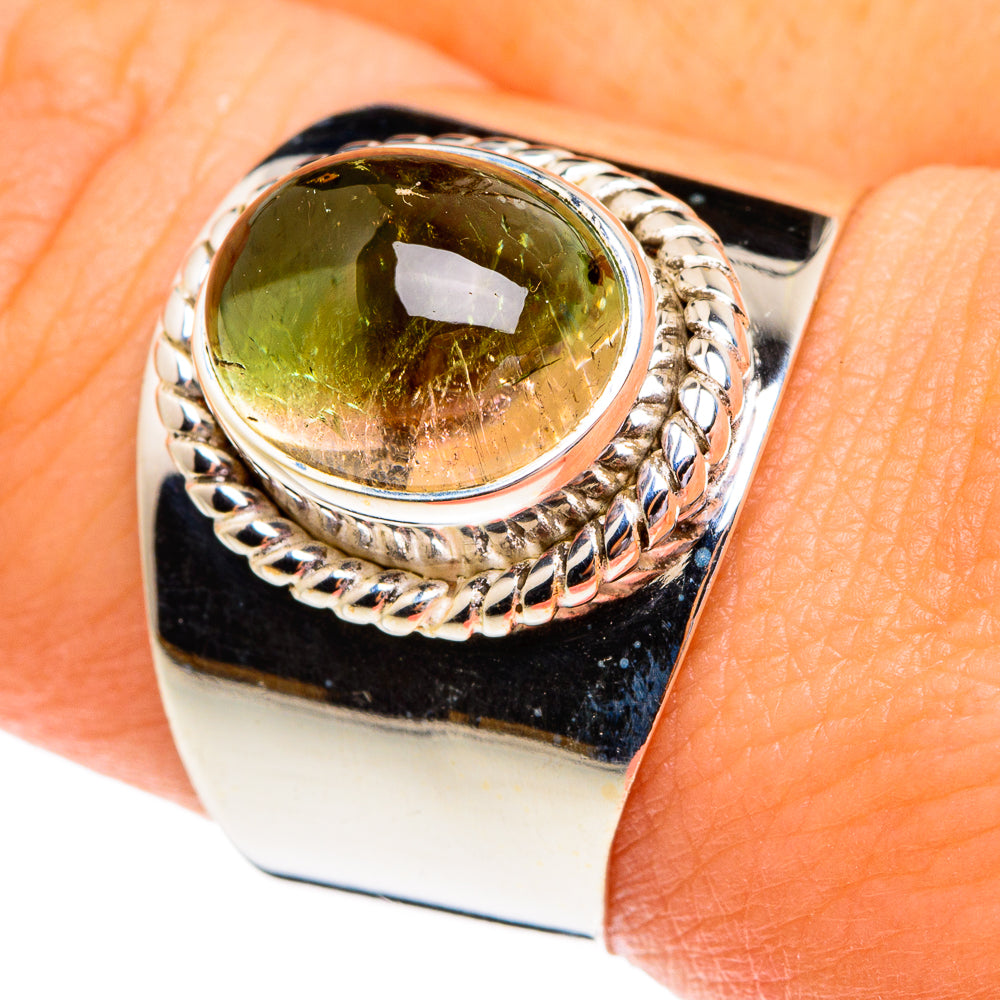 Green Tourmaline Rings handcrafted by Ana Silver Co - RING76891
