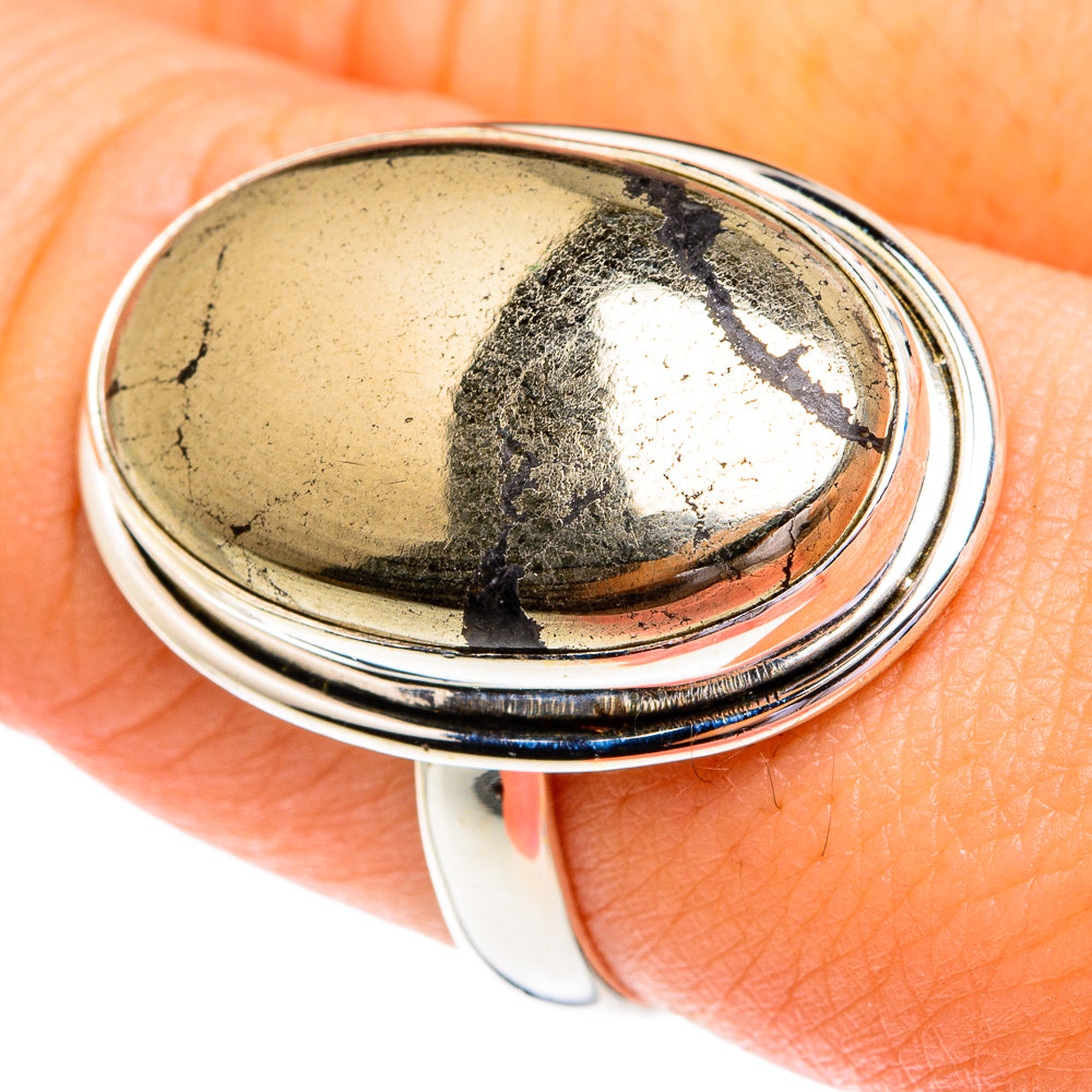 Pyrite in Magnetite (Healer's Gold) Rings handcrafted by Ana Silver Co - RING76911