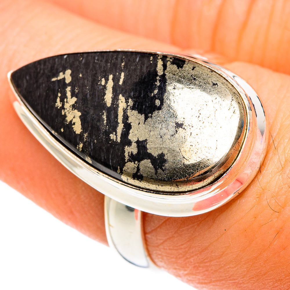 Pyrite in Magnetite (Healer's Gold) Rings handcrafted by Ana Silver Co - RING76913