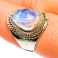 Rainbow Moonstone Rings handcrafted by Ana Silver Co - RING76915