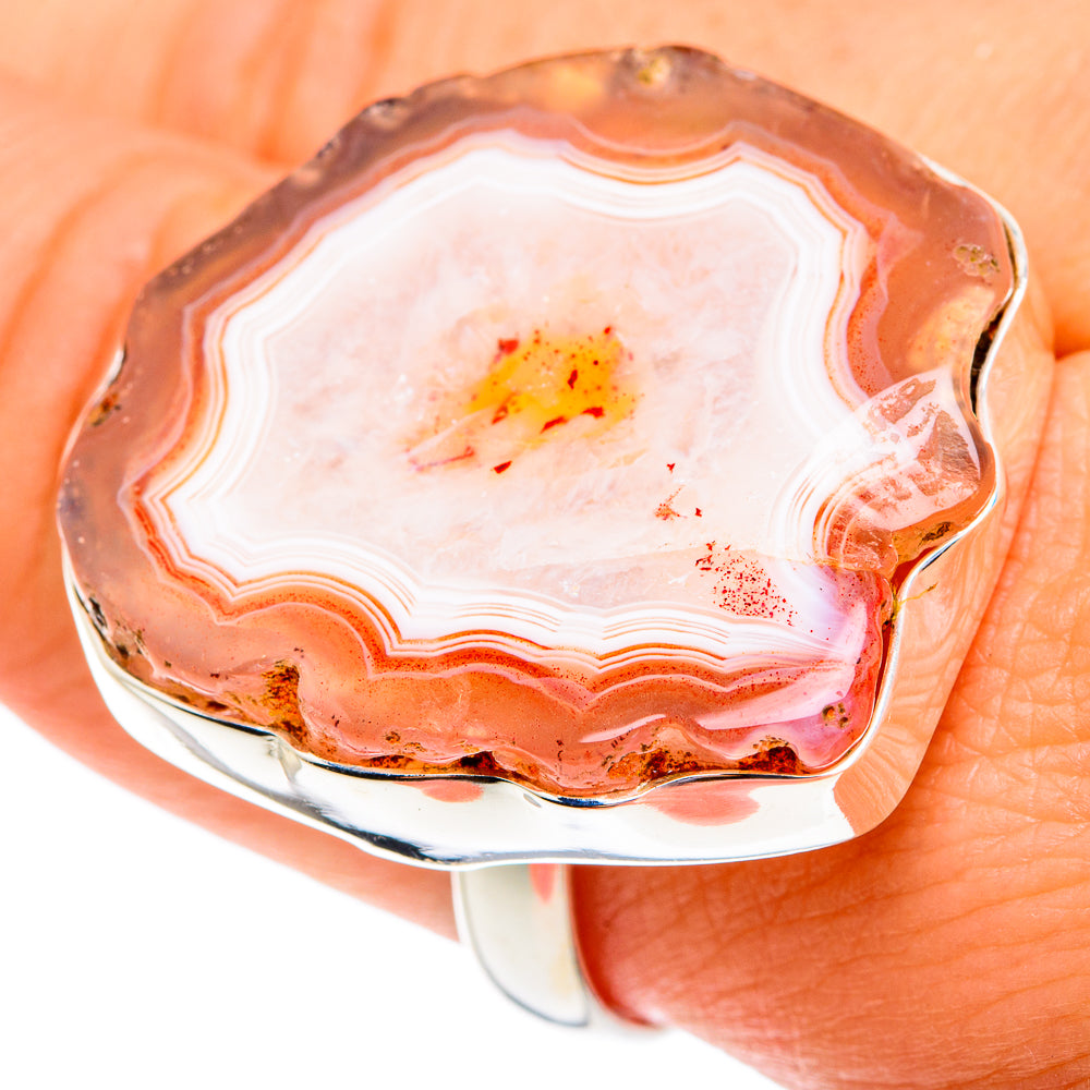 Yellow Geode Slice Rings handcrafted by Ana Silver Co - RING76934