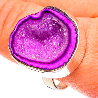 Purple Geode Slice Rings handcrafted by Ana Silver Co - RING76946