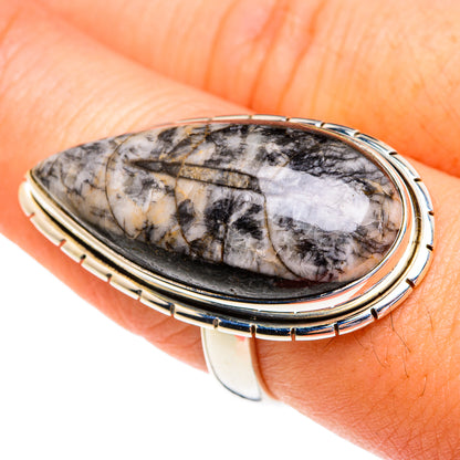 Orthoceras Fossil Rings handcrafted by Ana Silver Co - RING76949