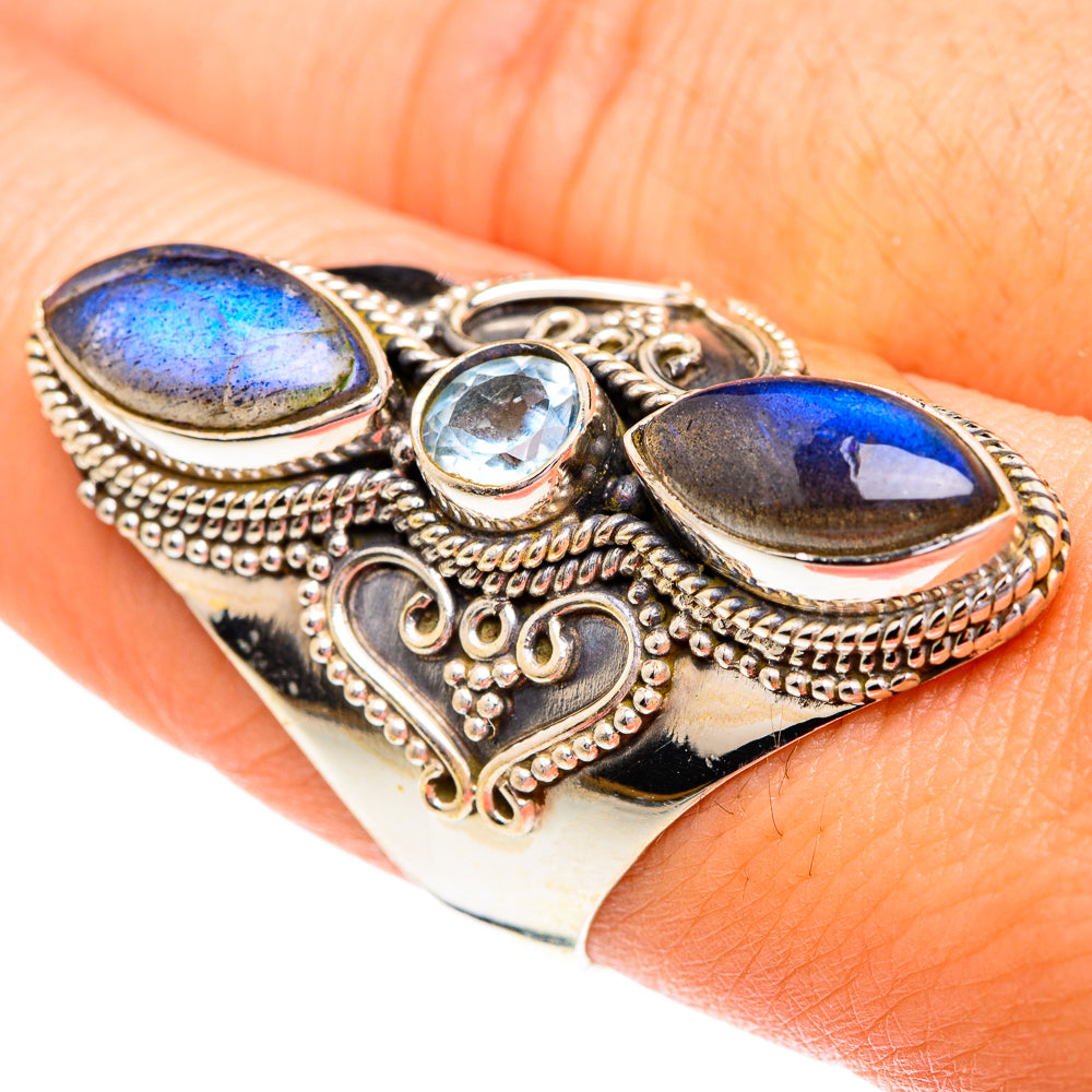 Labradorite Rings handcrafted by Ana Silver Co - RING76996