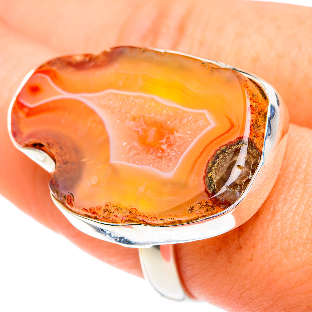Orange Geode Slice Rings handcrafted by Ana Silver Co - RING77004