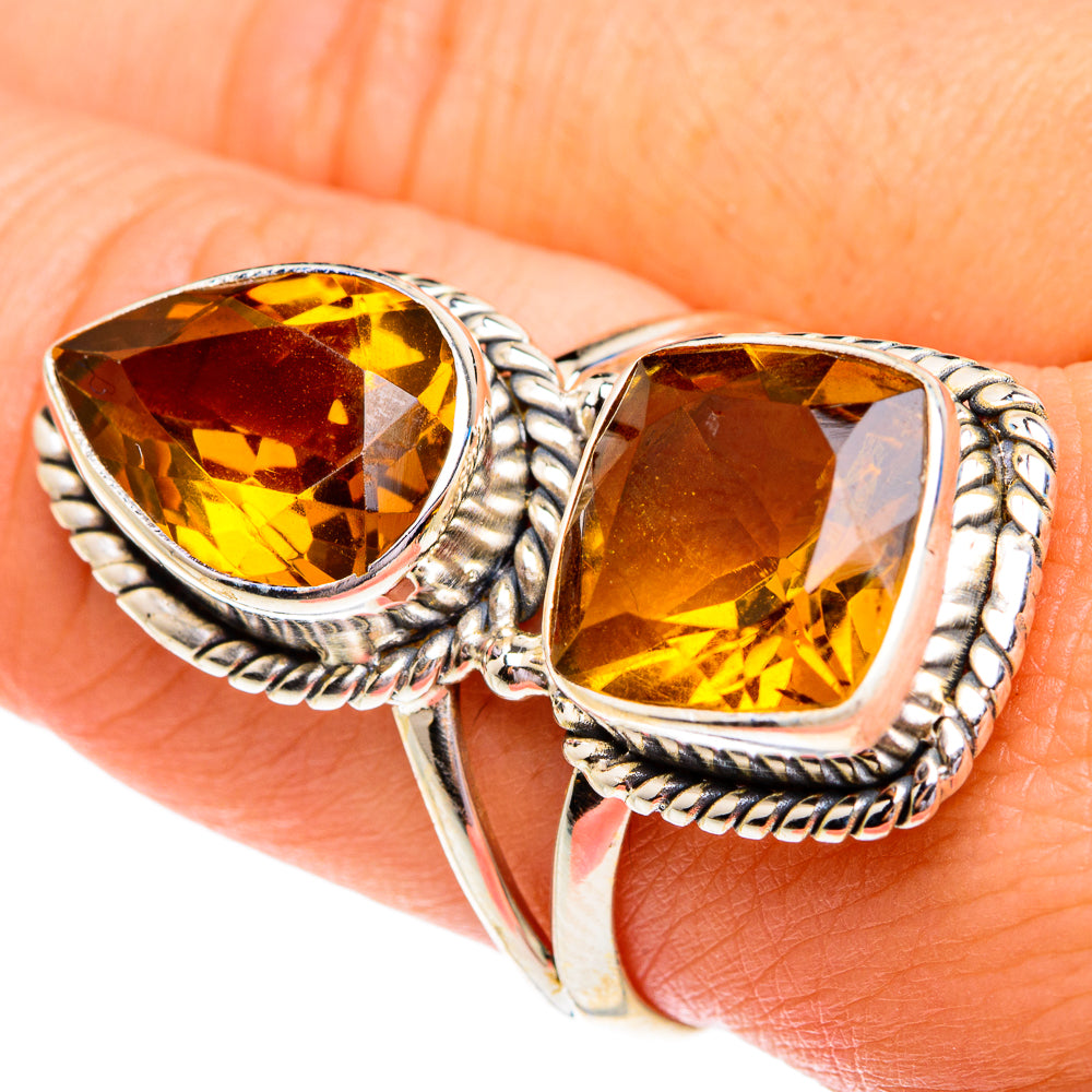 Mandarin Citrine Rings handcrafted by Ana Silver Co - RING77005