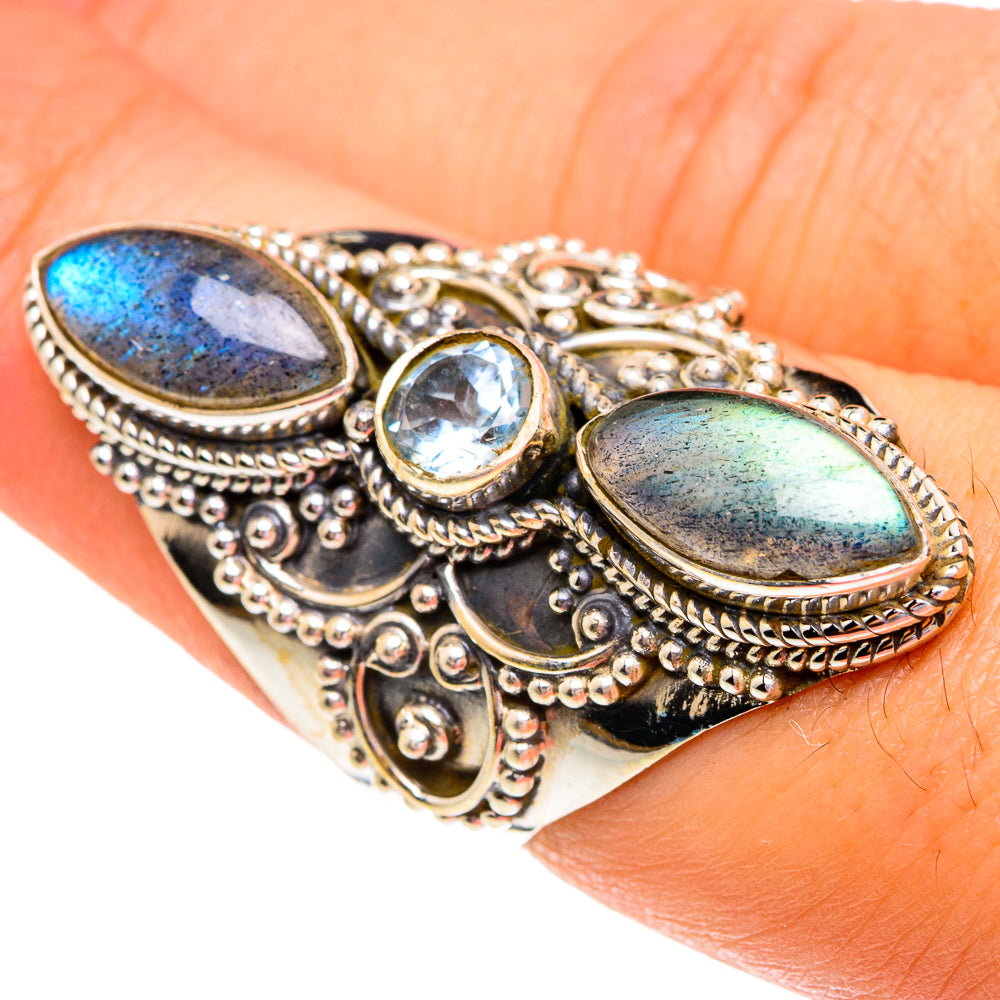 Labradorite Rings handcrafted by Ana Silver Co - RING77021
