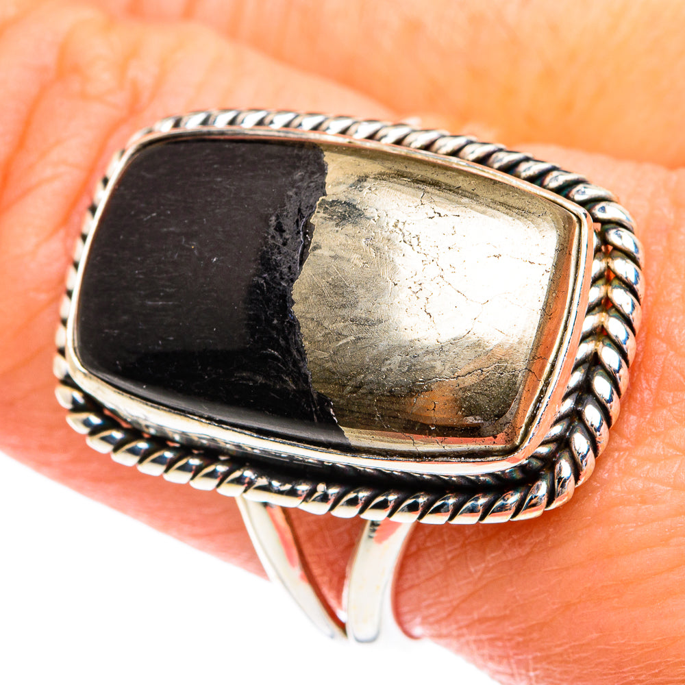 Pyrite in Magnetite (Healer's Gold) Rings handcrafted by Ana Silver Co - RING77046