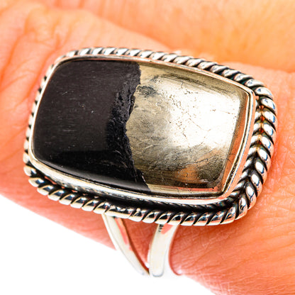 Pyrite in Magnetite (Healer's Gold) Rings handcrafted by Ana Silver Co - RING77046