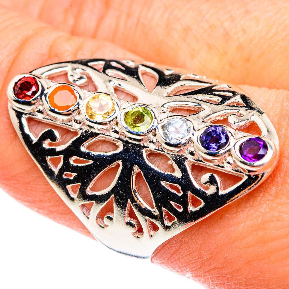 Multi-Stone Chakra Rings handcrafted by Ana Silver Co - RING77050