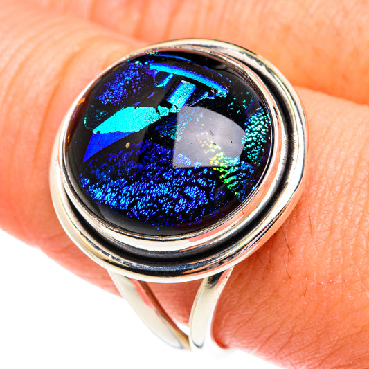 Dichroic Glass Rings handcrafted by Ana Silver Co - RING77054