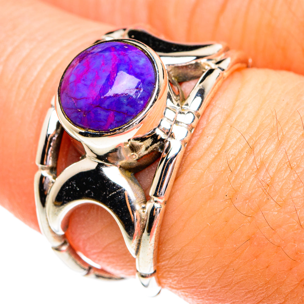 Purple Copper Composite Turquoise Rings handcrafted by Ana Silver Co - RING77073