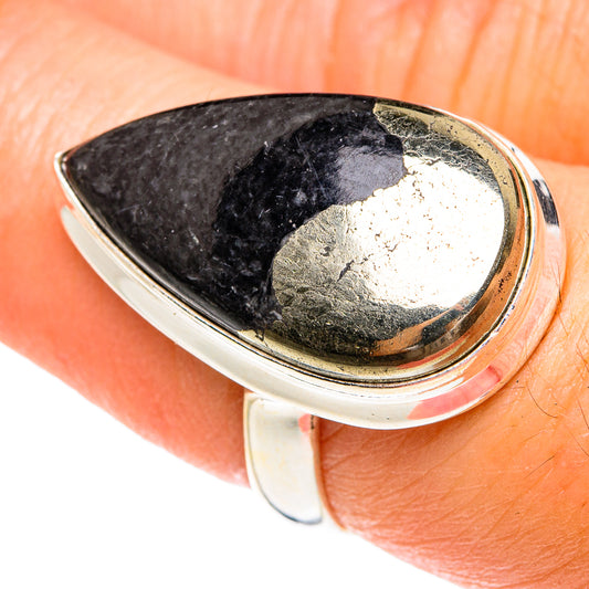 Pyrite in Magnetite (Healer's Gold) Rings handcrafted by Ana Silver Co - RING77076