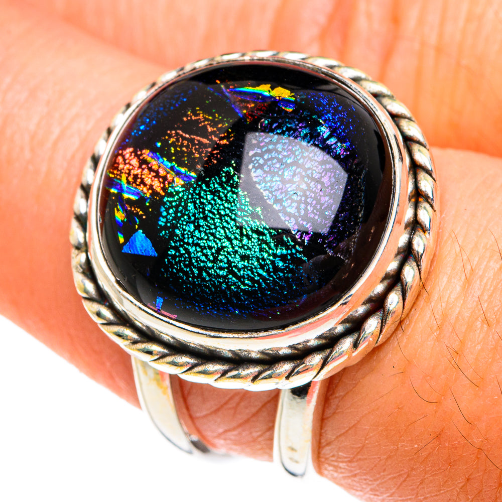 Dichroic Glass Rings handcrafted by Ana Silver Co - RING77080