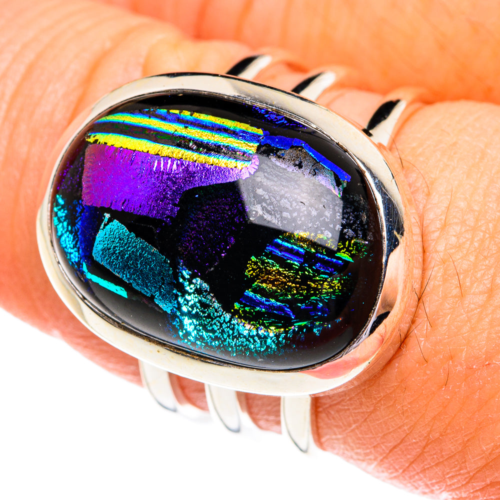 Dichroic Glass Rings handcrafted by Ana Silver Co - RING77081