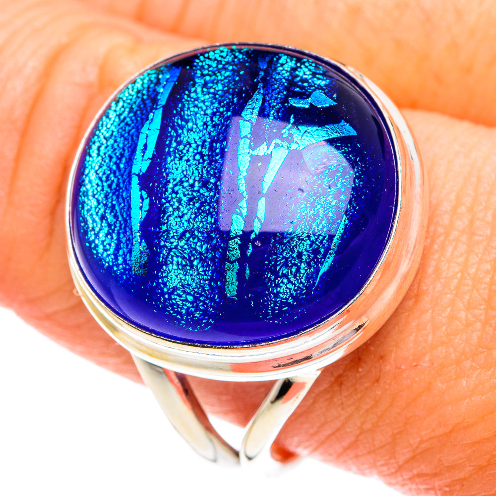 Dichroic Glass Rings handcrafted by Ana Silver Co - RING77083