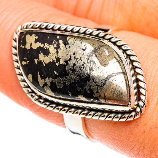 Pyrite in Magnetite (Healer's Gold) Rings handcrafted by Ana Silver Co - RING77103