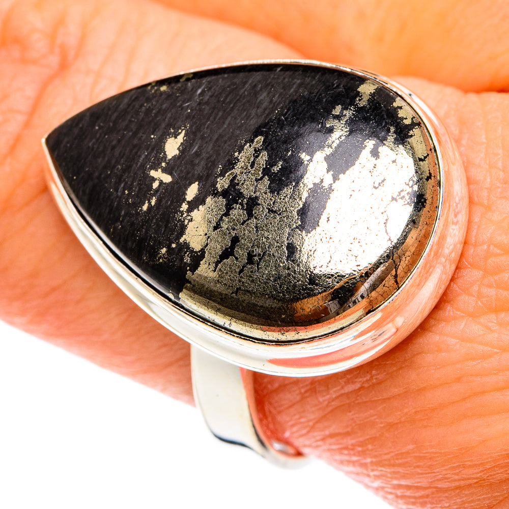 Pyrite in Magnetite (Healer's Gold) Rings handcrafted by Ana Silver Co - RING77106