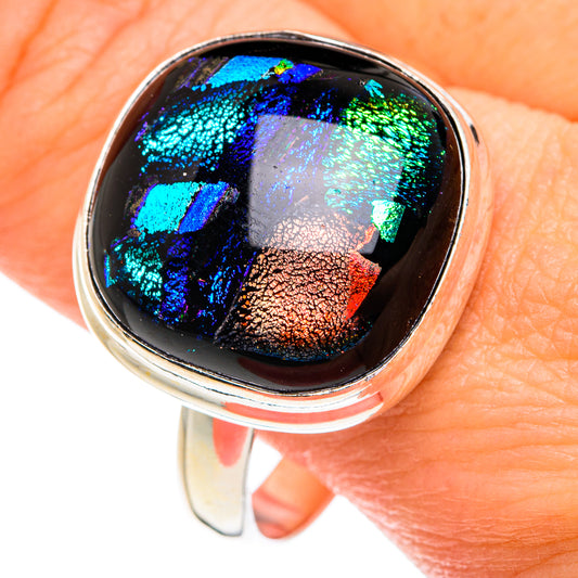 Dichroic Glass Rings handcrafted by Ana Silver Co - RING77109