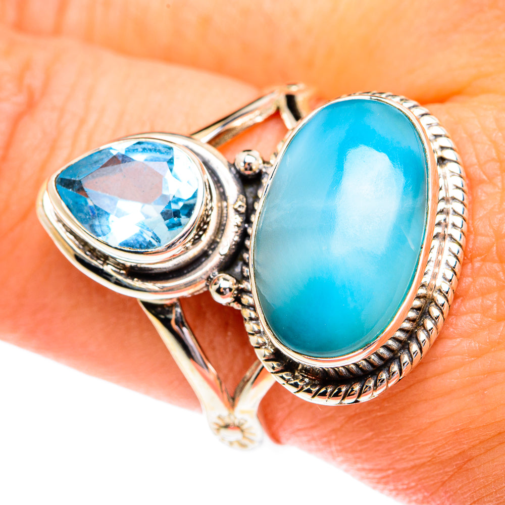 Larimar Rings handcrafted by Ana Silver Co - RING77111