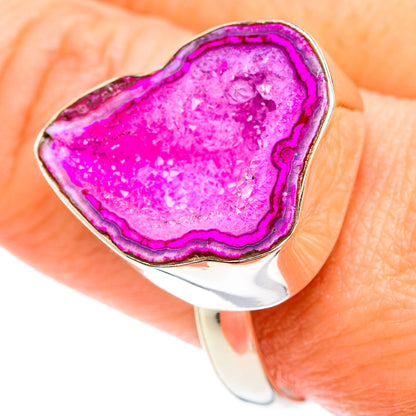 Pink Geode Slice Rings handcrafted by Ana Silver Co - RING77126
