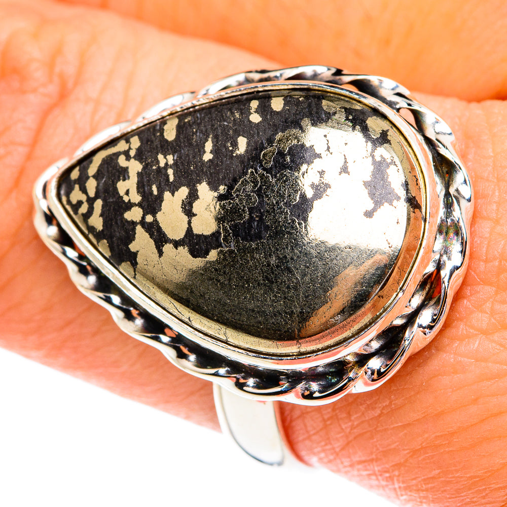 Pyrite in Magnetite (Healer's Gold) Rings handcrafted by Ana Silver Co - RING77133