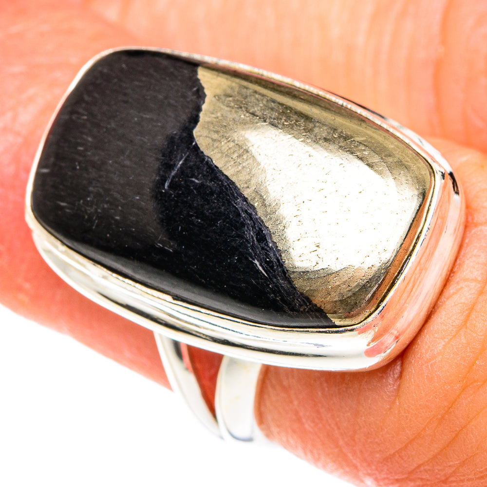 Pyrite in Magnetite (Healer's Gold) Rings handcrafted by Ana Silver Co - RING77134