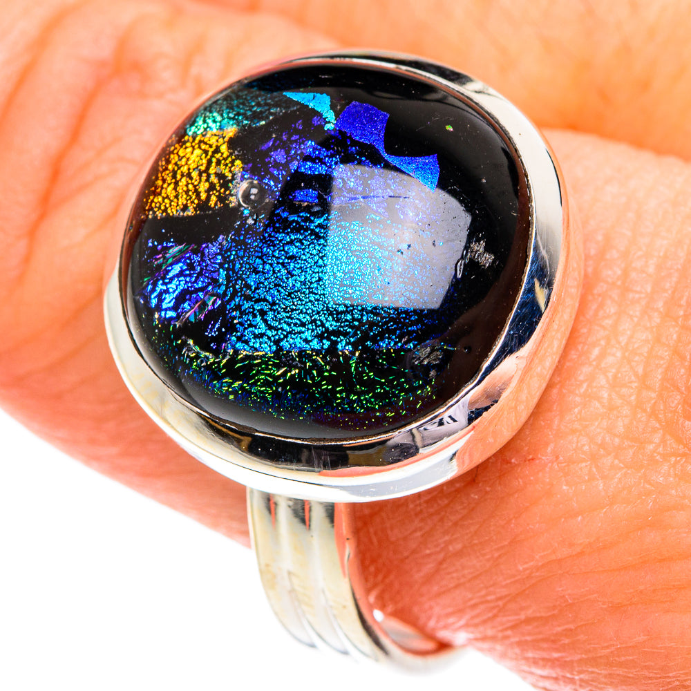 Dichroic Glass Rings handcrafted by Ana Silver Co - RING77138