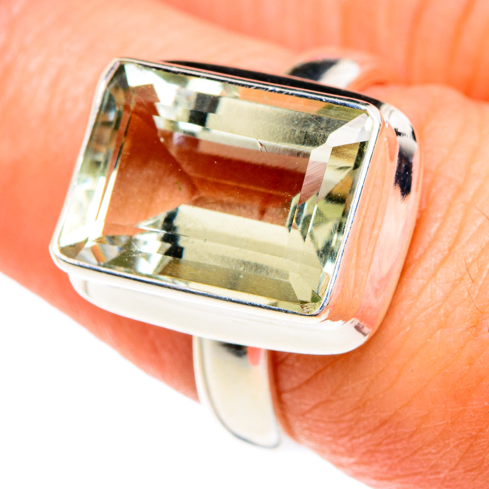Green Amethyst Rings handcrafted by Ana Silver Co - RING77148