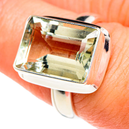 Green Amethyst Rings handcrafted by Ana Silver Co - RING77148