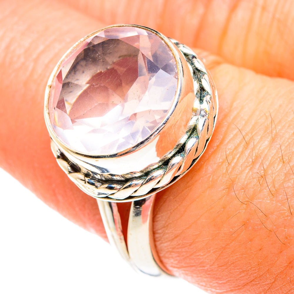 Rose Quartz Rings handcrafted by Ana Silver Co - RING77153