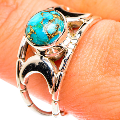 Blue Copper Composite Turquoise Rings handcrafted by Ana Silver Co - RING77191