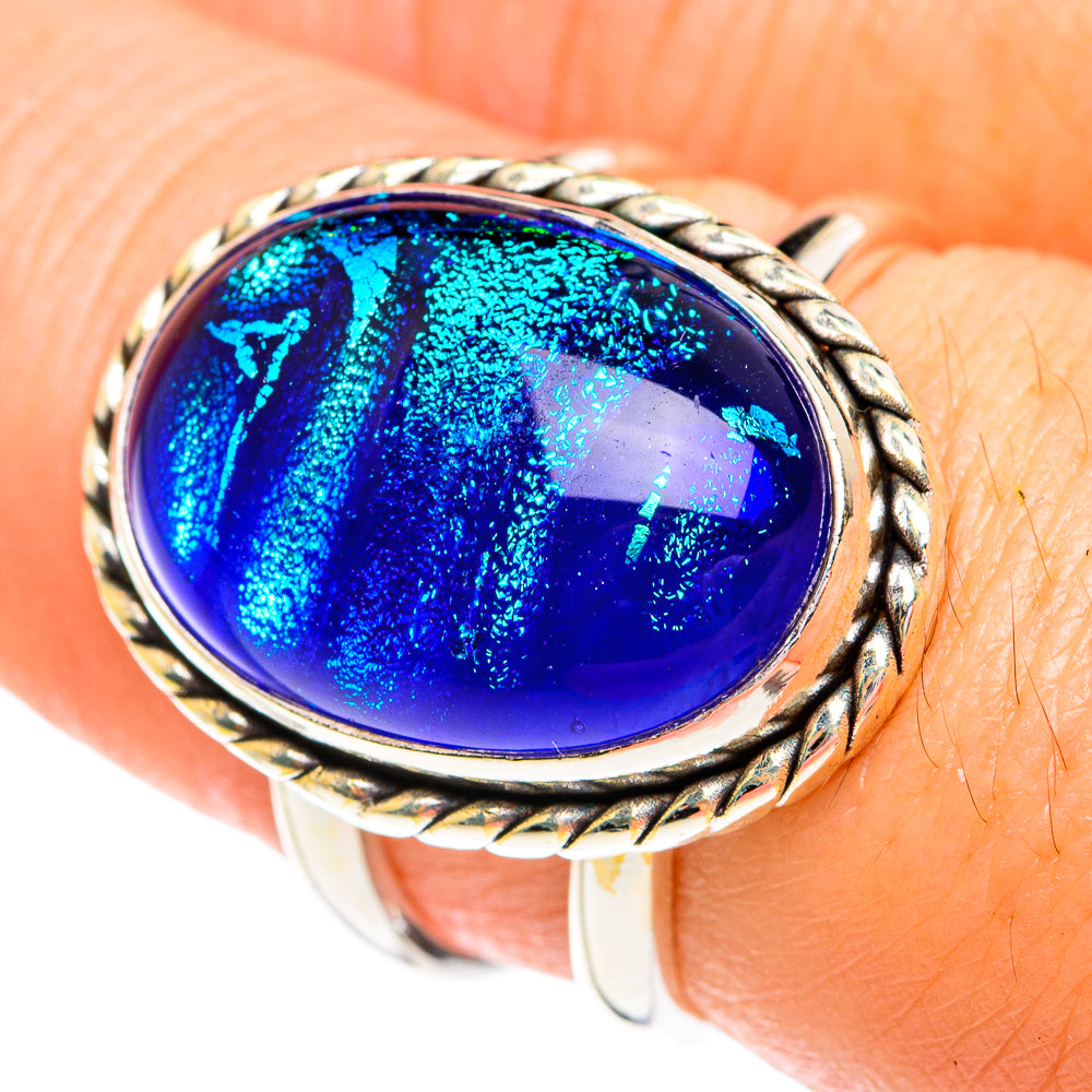 Dichroic Glass Rings handcrafted by Ana Silver Co - RING77192