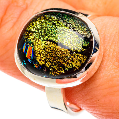 Dichroic Glass Rings handcrafted by Ana Silver Co - RING77207