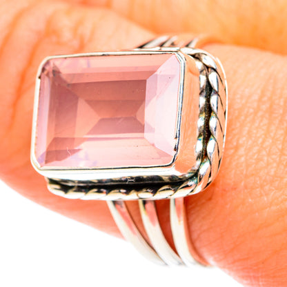 Rose Quartz Rings handcrafted by Ana Silver Co - RING77208