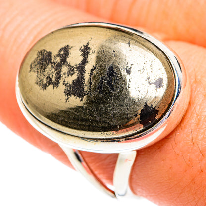 Pyrite in Magnetite (Healer's Gold) Rings handcrafted by Ana Silver Co - RING77269