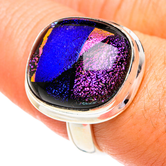 Dichroic Glass Rings handcrafted by Ana Silver Co - RING77277