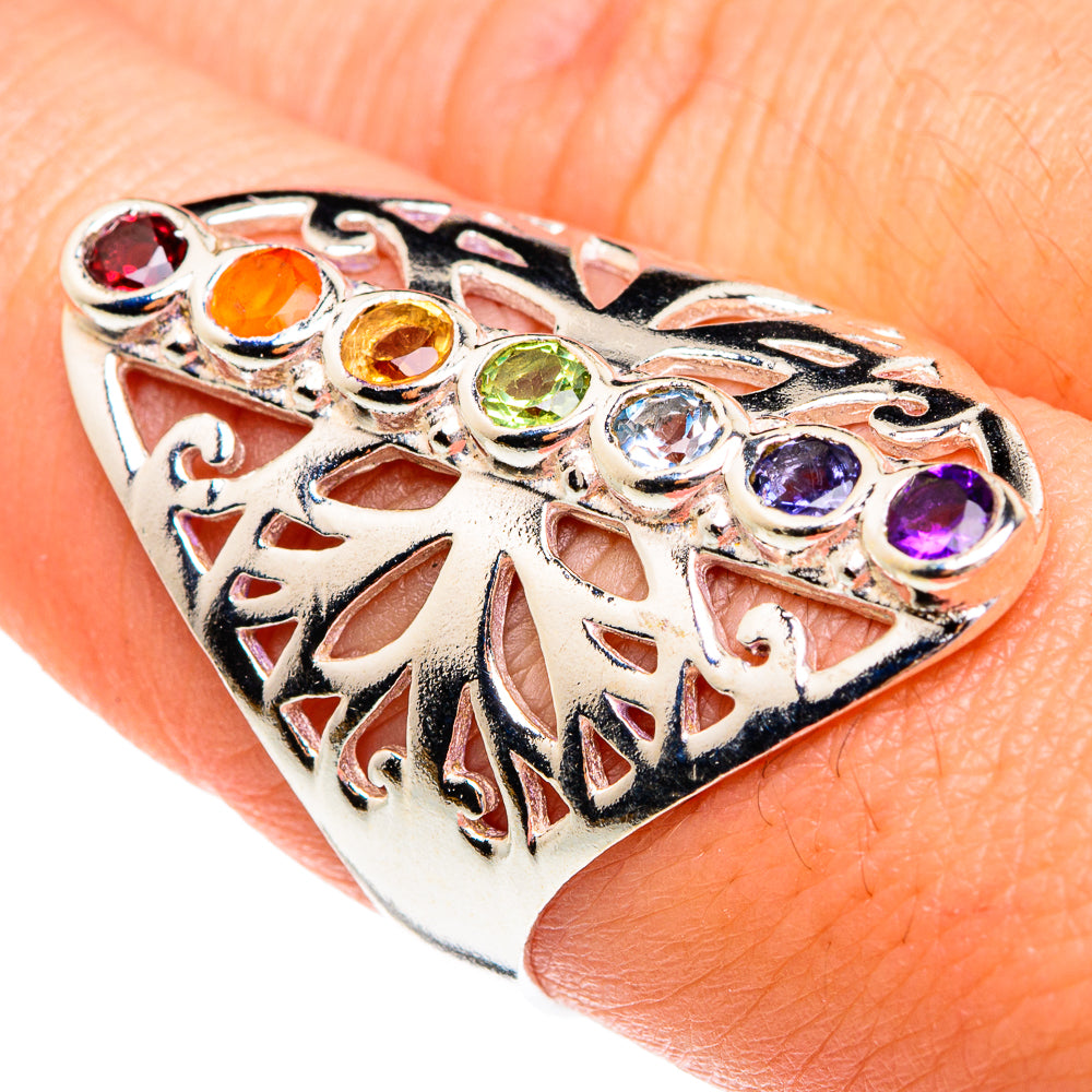 Multi-Stone Chakra Rings handcrafted by Ana Silver Co - RING77278