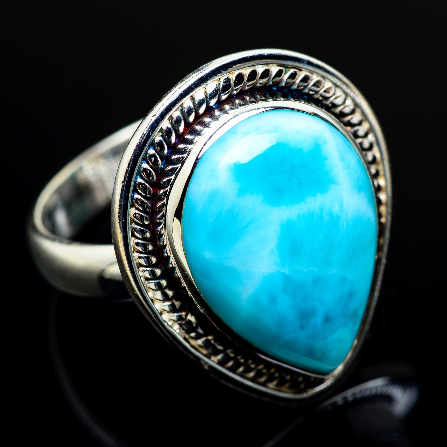 Larimar Rings handcrafted by Ana Silver Co - RING7728