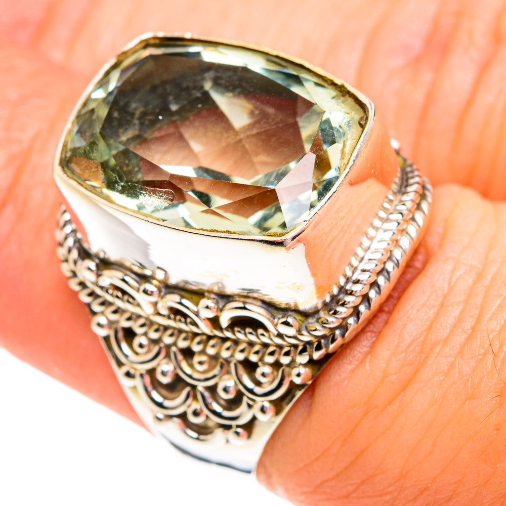 Green Amethyst Rings handcrafted by Ana Silver Co - RING77293