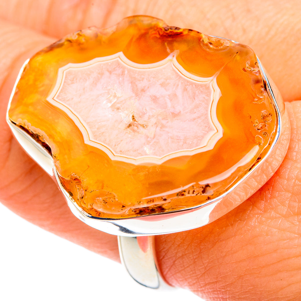 Yellow Geode Slice Rings handcrafted by Ana Silver Co - RING77297