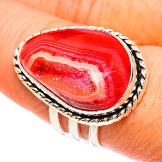 Red Botswana Agate Rings handcrafted by Ana Silver Co - RING77298