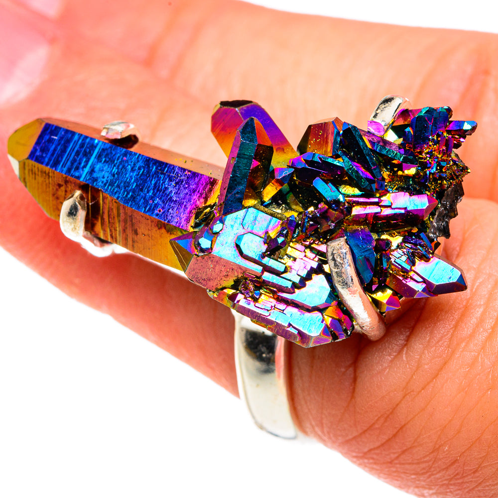 Titanium Sunshine Druzy Rings handcrafted by Ana Silver Co - RING77316