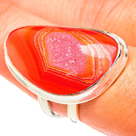 Pink Botswana Agate Rings handcrafted by Ana Silver Co - RING77340
