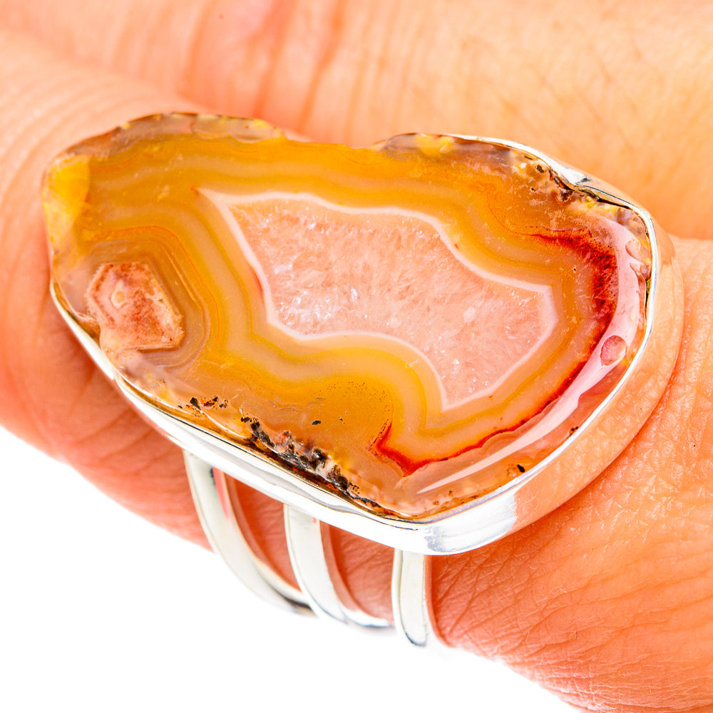 Yellow Geode Slice Rings handcrafted by Ana Silver Co - RING77341