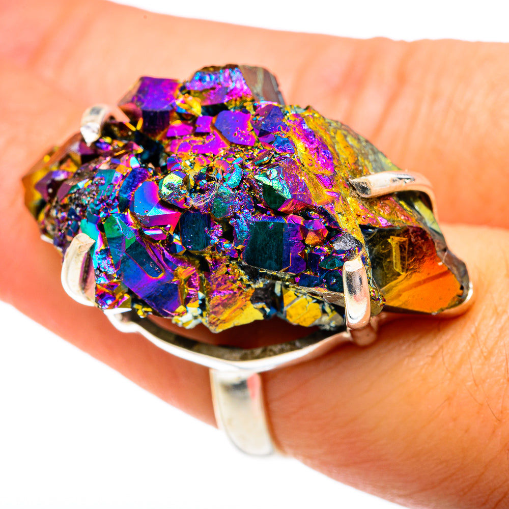 Titanium Sunshine Druzy Rings handcrafted by Ana Silver Co - RING77356